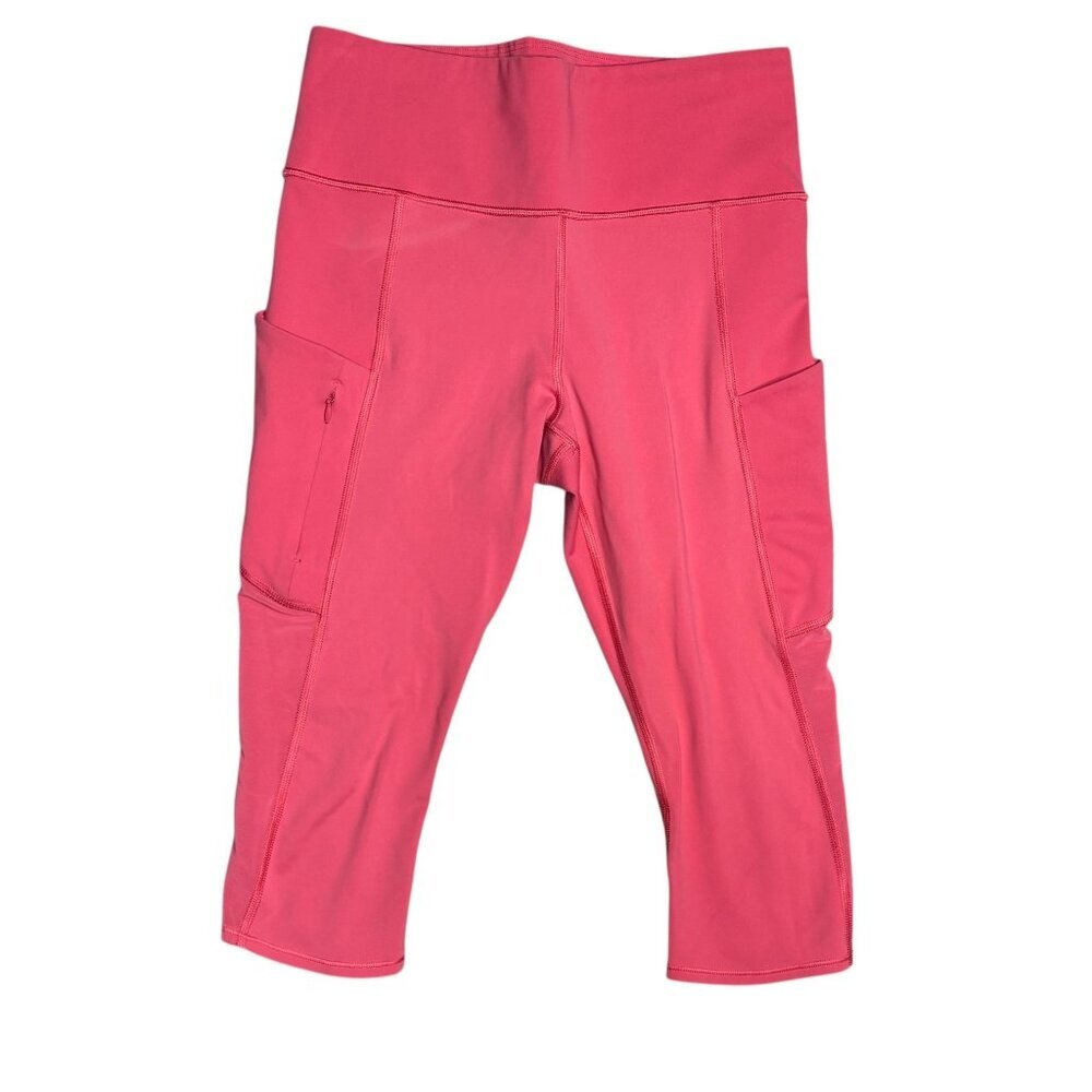 Athleta Crop Leggings Solid Pink Size Medium